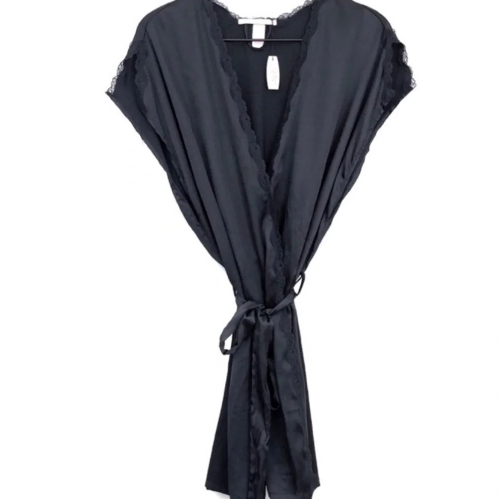 Victoria’s Secret Black Satin Robe